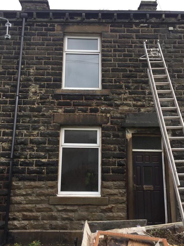 lancashire terraced house stone cleaning before